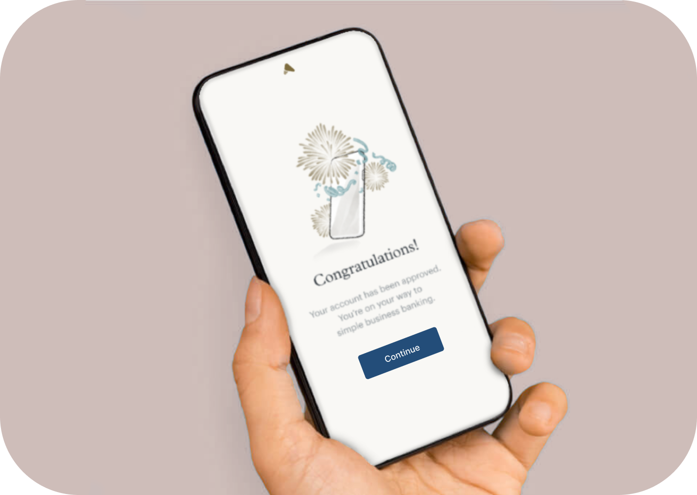 Person holding a phone with NorthOne's sign up page visible