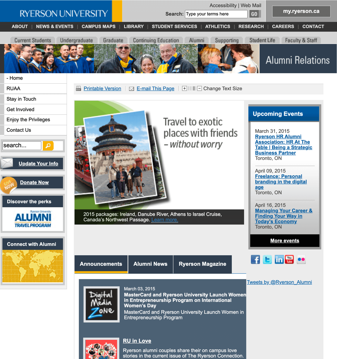 A preview of the old website