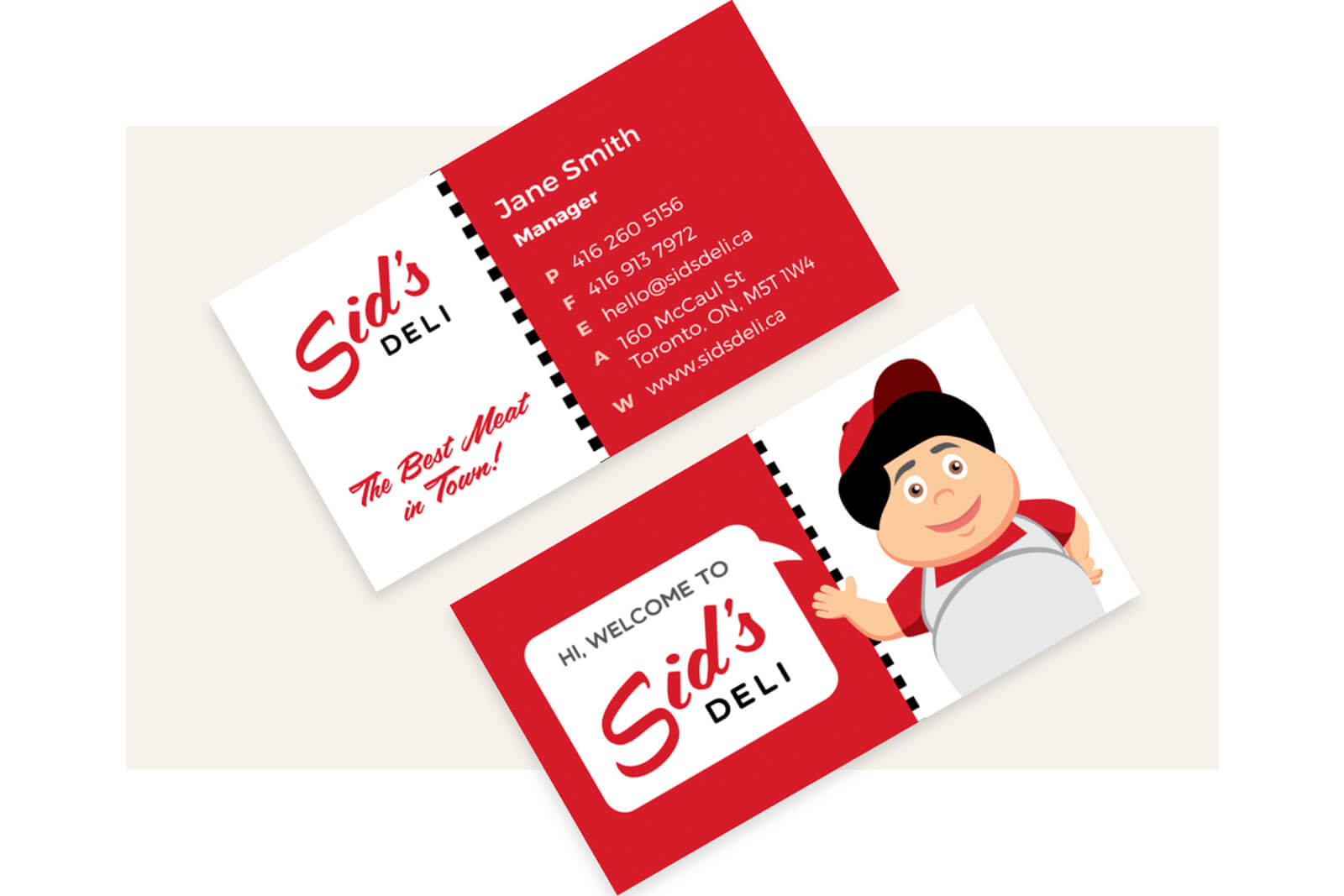 Business cards on a table