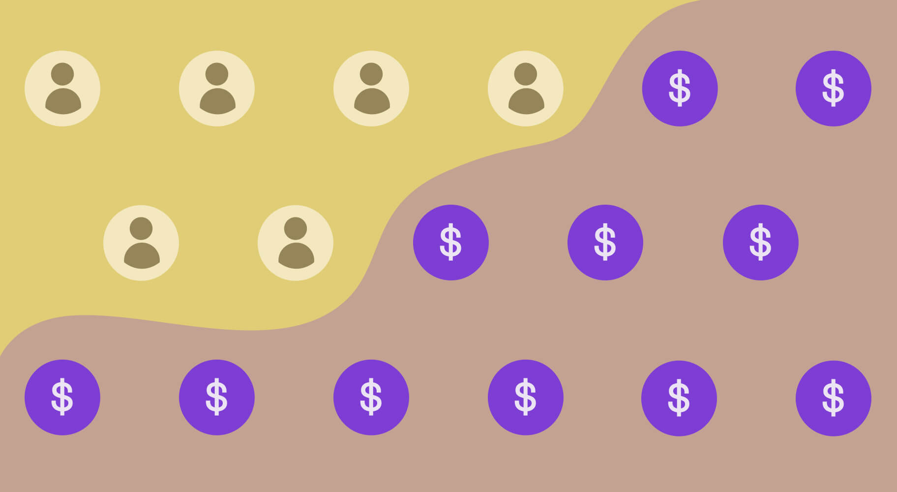 Abstract image of users becoming money targets