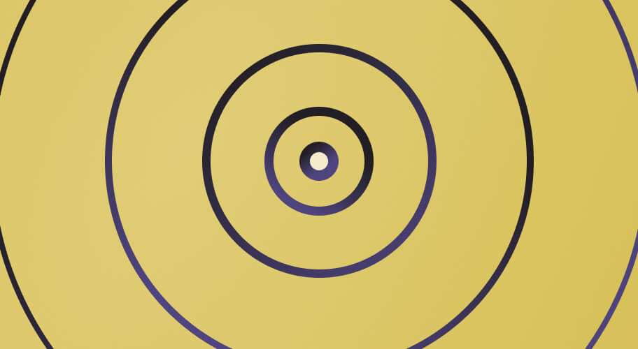 Case study image in abstract style showing circles getting consecutively larger