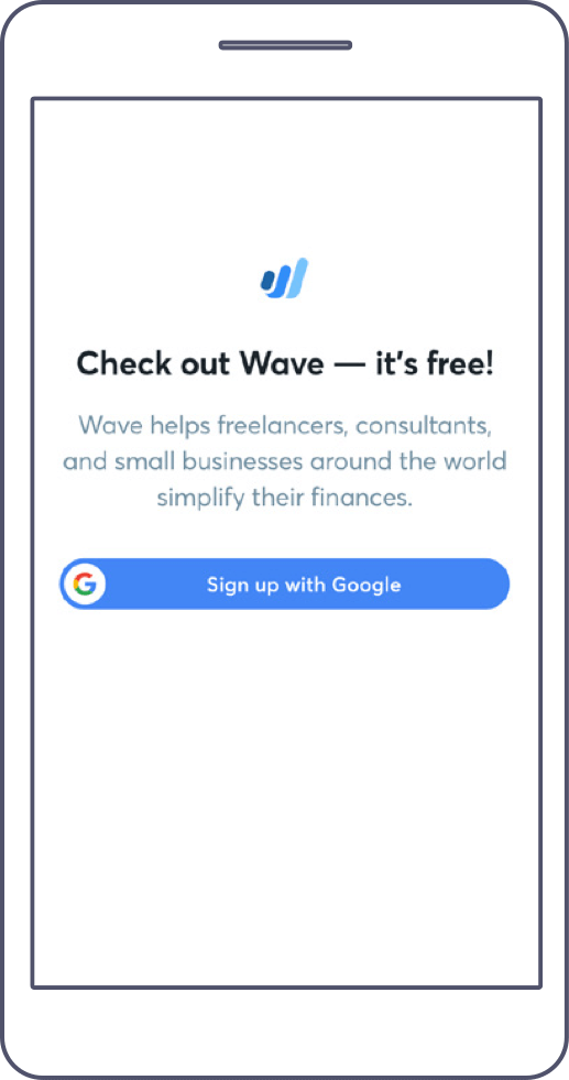 A mobile device with a sign up form