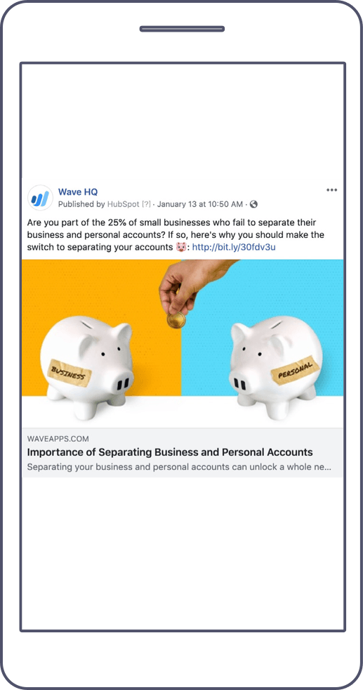 A mobile device with a Facebook ad