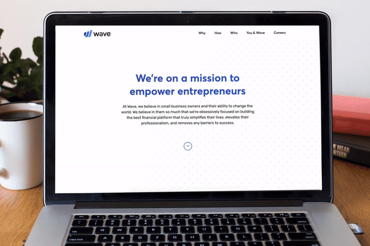 A preview of the website in a laptop