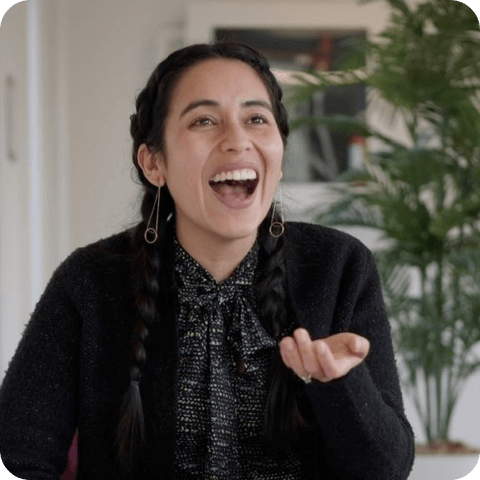 Vivian laughing casually