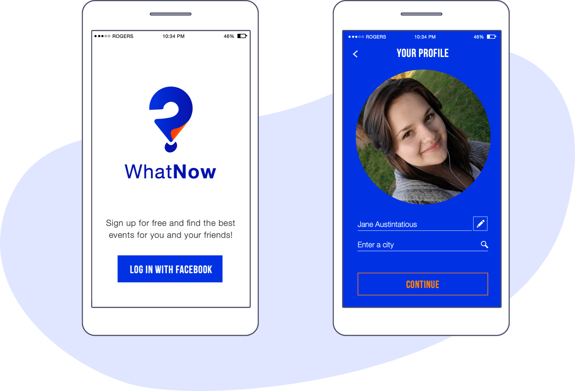 Mobile devices with the app login screen